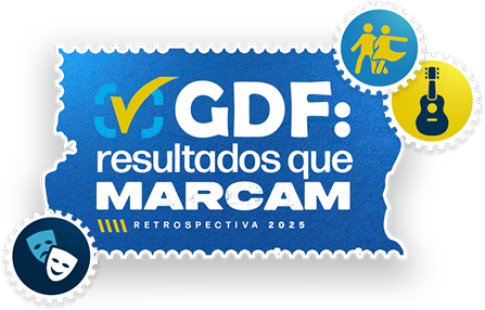 Logo marca GDF mais selos